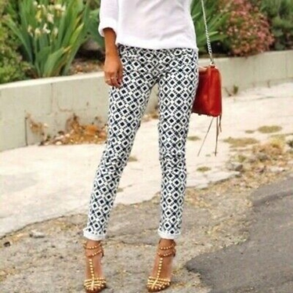 J. Crew | Aztec Print Stretch Skinny Jeans 28 - Picture 8 of 8
